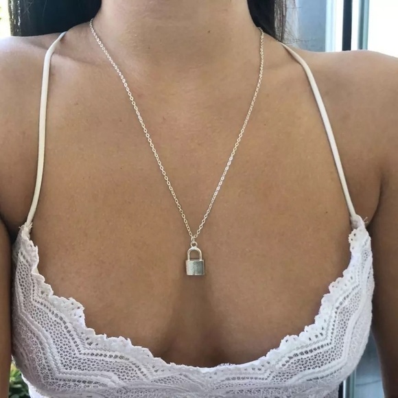 3/$30 Silver Dainty Lock Necklace